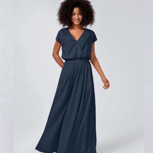 NWT HALARA V Neck Short Sleeve Wide Leg Flowy Waffle Jumpsuit. X-Large Tall